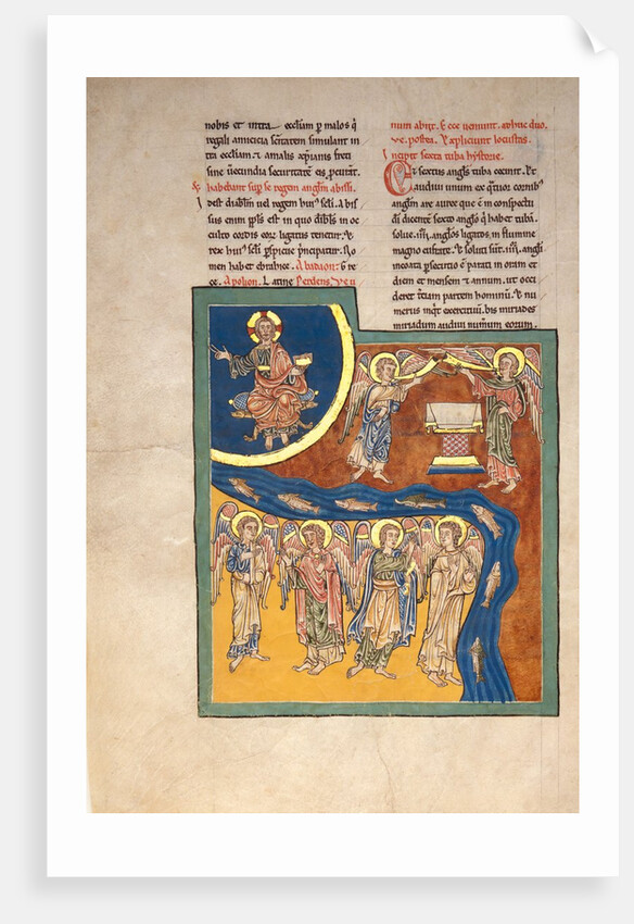 Leaf from a Beatus Manuscript: the Sixth Angel Delivers the Four Angels…, ca. 1180 by Unknown