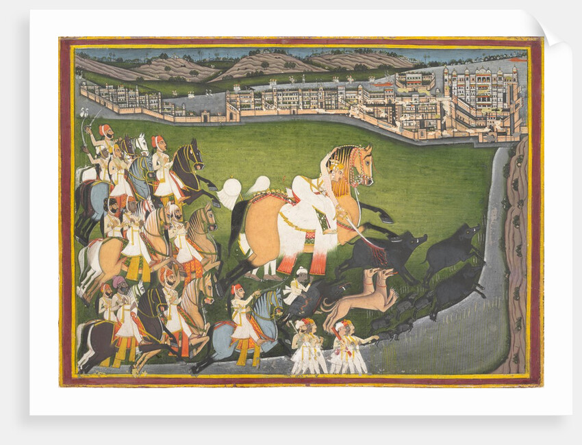 A Prince Hunting Boars with His Retinue, late 18th-early 19th century by Unknown