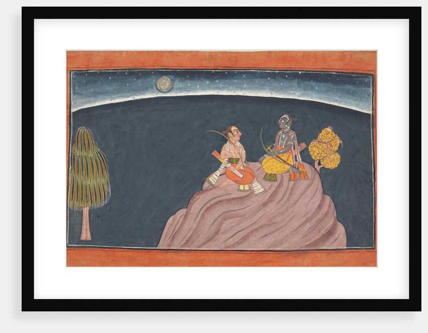 Rama and Lakshmana on Mount Pavarasana: Folio from the Shangri Ramayana series…, c1690-1710 by Unknown