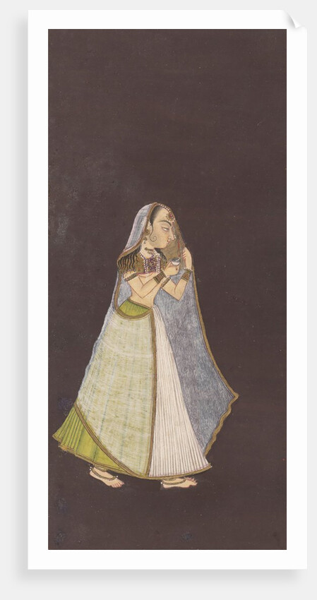 A Lady Walking at Night Holding an Oil Lamp, ca. 1725 by Unknown