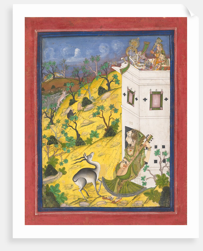 A Female Musician Charms an Antelope, ca. 1825 by Unknown