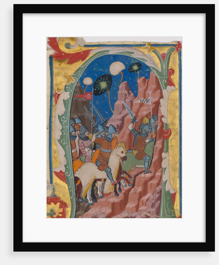 Initial A with the Battle of the Maccabees, ca. 1360-70 by Unknown