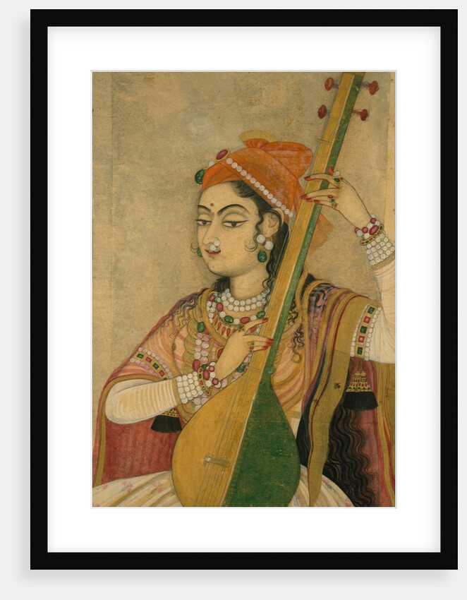 A Lady Playing the Tanpura, ca. 1735 by Unknown