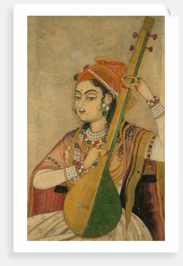 A Lady Playing the Tanpura, ca. 1735 by Unknown