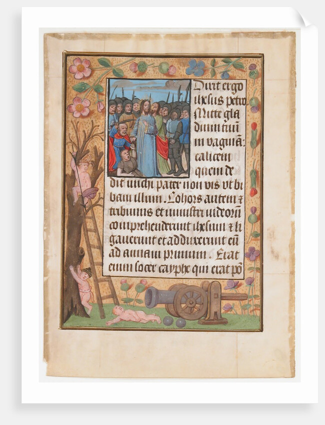 Manuscript Leaf with the Betrayal, from a Book of Hours, ca. 1500 by Unknown