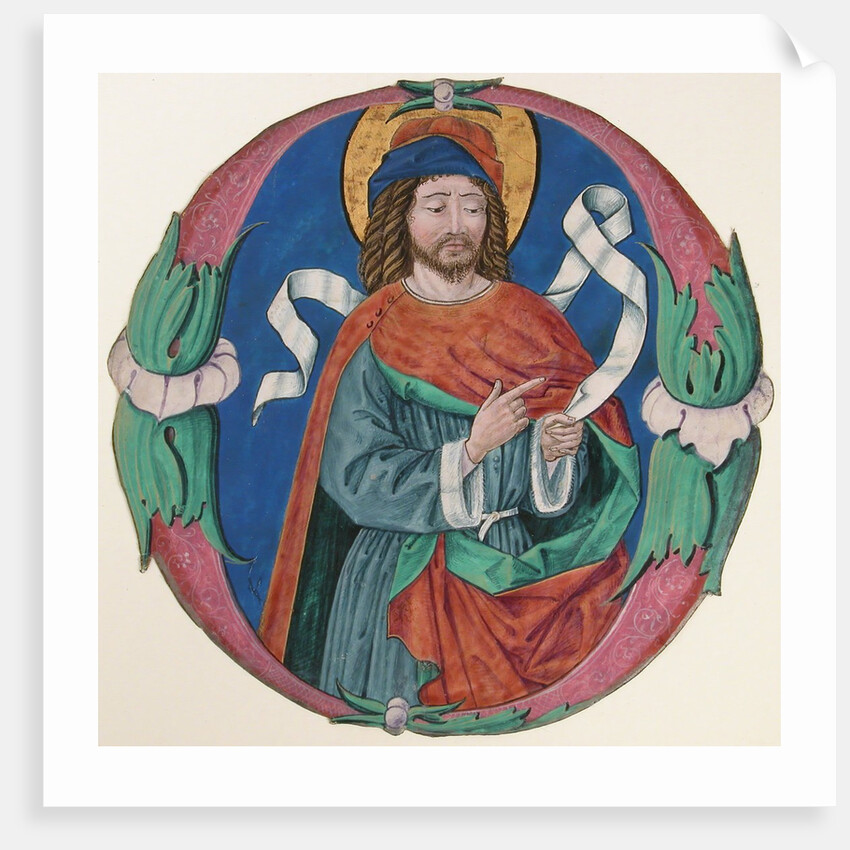 Manuscript Illumination with the Figure of a Saint in an Initial O, ca. 1480 by Unknown