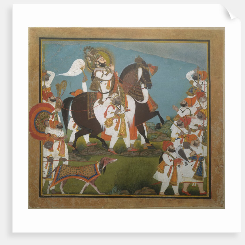 Maharana Bhim Singh and Retinue Embark on a Hunt, ca. 1805-10 by Chokha