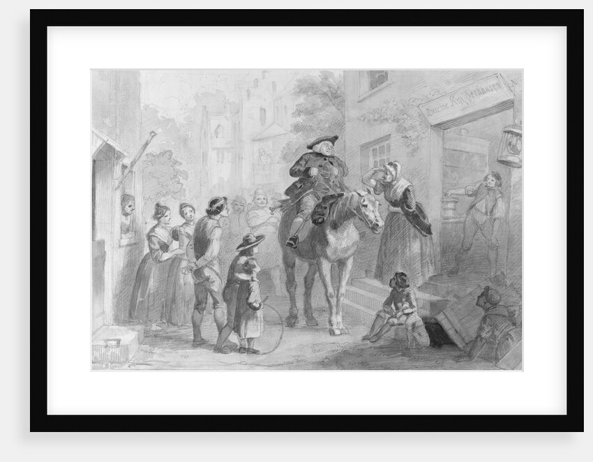 Village Scene with Dutch Colonial Figures by Felix Octavius Carr Darley