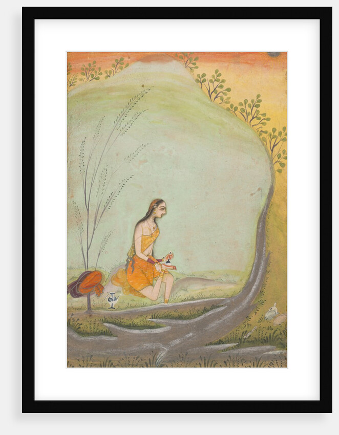 A Lady Applying Henna to Her Foot, ca. 1720-30 by Ustad Mohamed