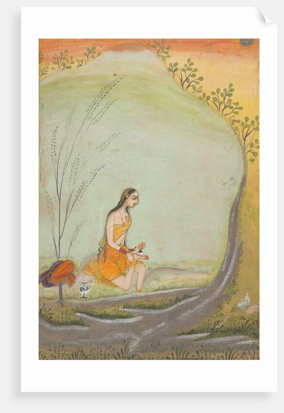 A Lady Applying Henna to Her Foot, ca. 1720-30 by Ustad Mohamed