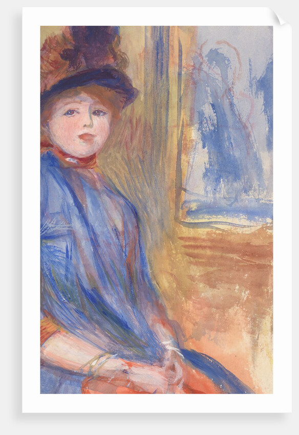 Young Girl in a Blue Dress, ca. 1890 by Pierre-Auguste Renoir