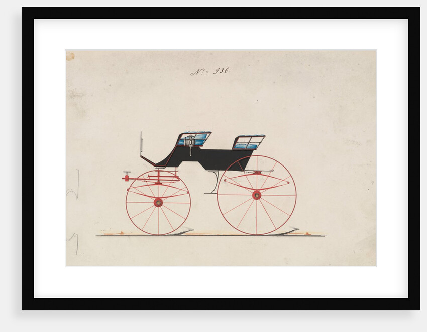 Design for 4 seat Phaeton, no top, no. 936, 1850-70 by Brewster & Co