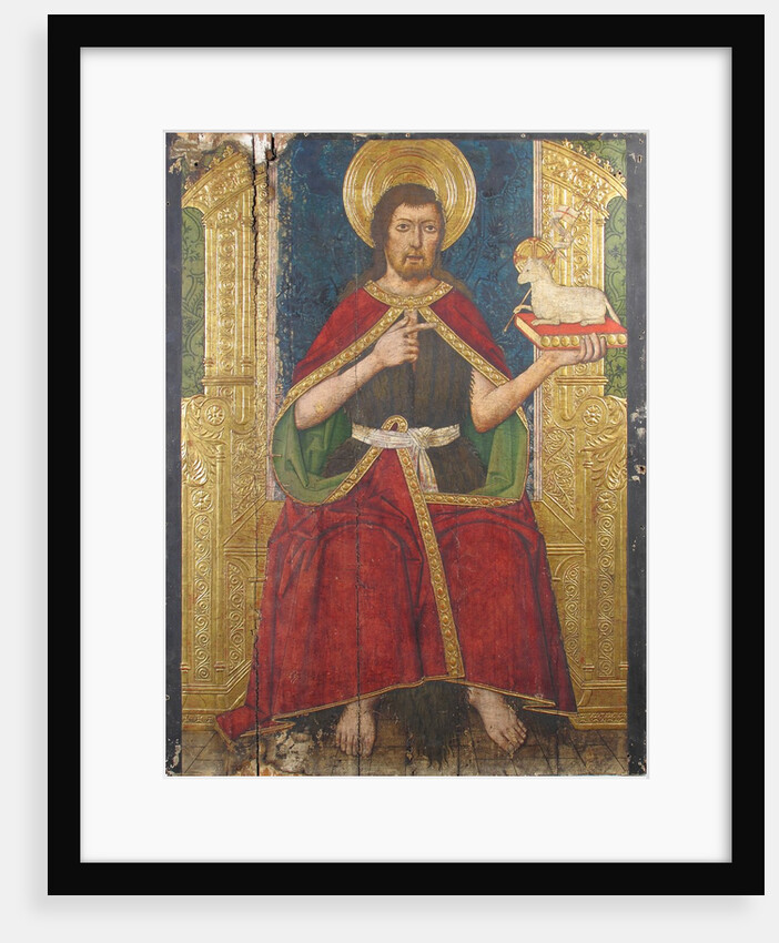 Panel with Saint John the Baptist Enthroned from Retable, 15th century by Domingo Ram
