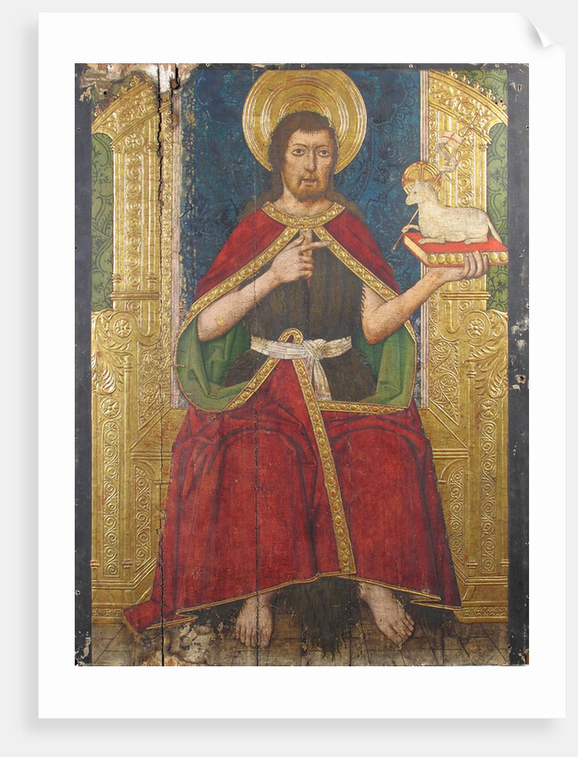 Panel with Saint John the Baptist Enthroned from Retable, 15th century by Domingo Ram