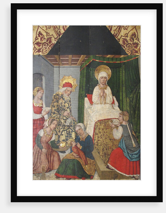 Panel with the Birth of St. John the Baptist from Retable, 15th century by Domingo Ram