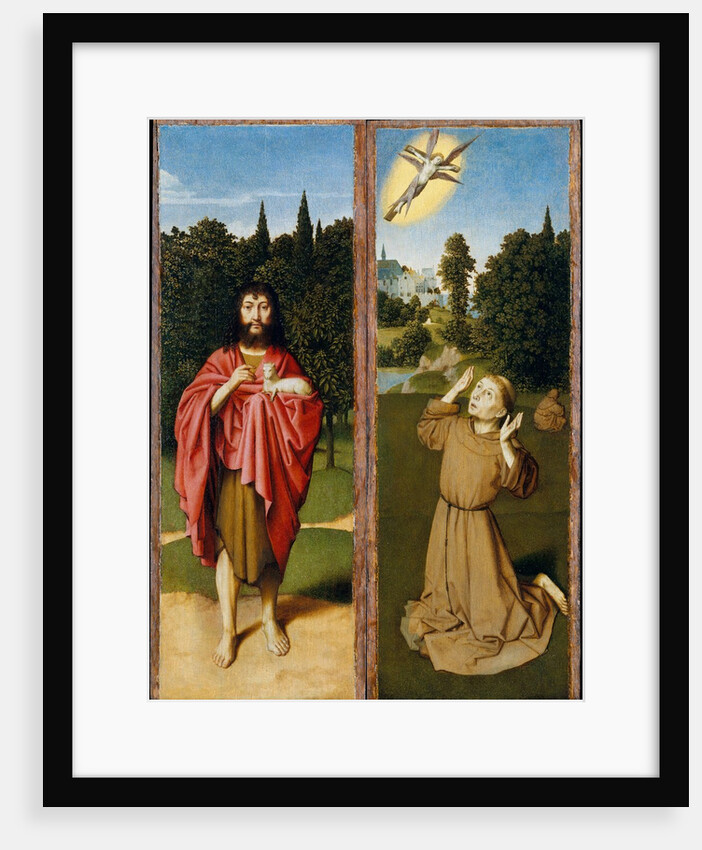 Saint John the Baptist; Saint Francis Receiving the Stigmata, ca. 1485-90 by Gerard David