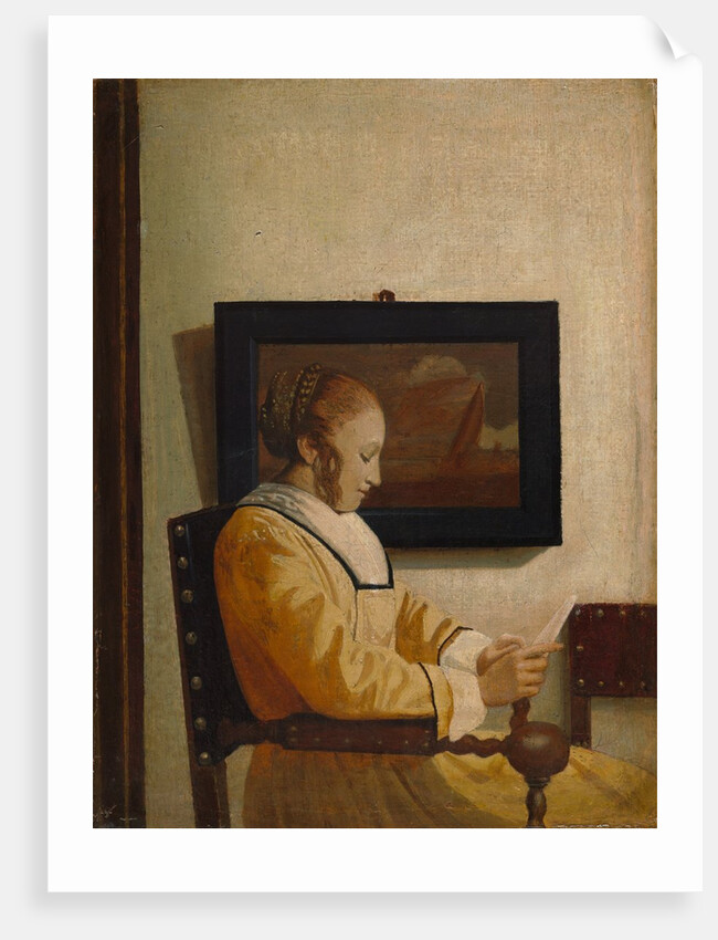 A Young Woman Reading by Johannes Vermeer (imitator of)