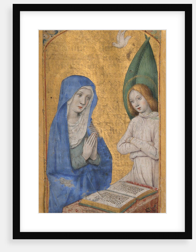 Manuscript Leaf with the Annunciation from a Book of Hours, ca. 1485-90 by Jean Bourdichon