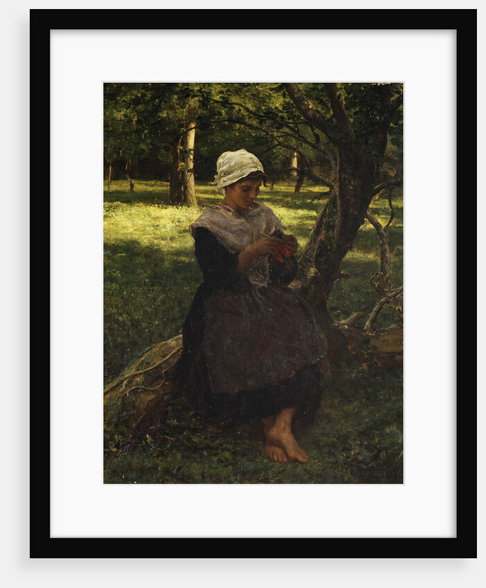 A Peasant Girl Knitting, ca. 1870 by Jules Breton