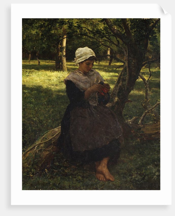 A Peasant Girl Knitting, ca. 1870 by Jules Breton