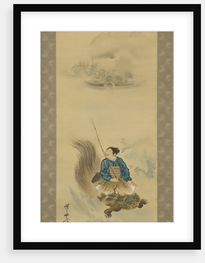 Urashima Taro Riding on a Tortoise, after 1888 by Kawanabe Kyosai