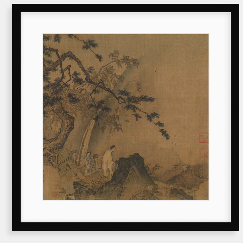 Scholar viewing a waterfall, late 12th-early 13th century by Ma
