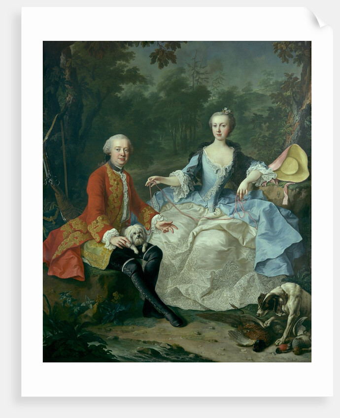 Count Giacomo Durazzo in the Guise of a Huntsman with His Wife…, prob early 1760s by Martin van Meytens