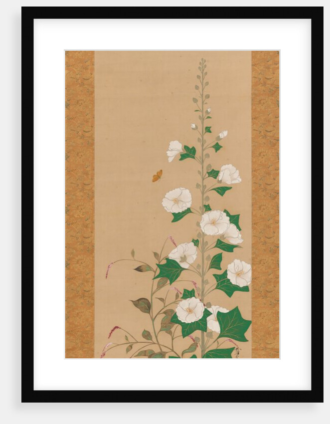 Hollyhocks and Prince?s-Feather Flowers, early 19th century by Sakai Oho