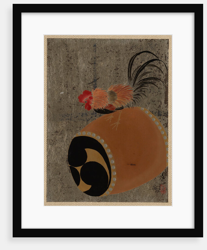 Cock on Drum, 1882 by Shibata Zeshin