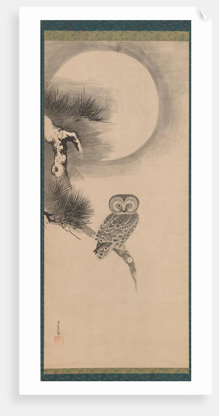 Owl on a Pine Branch, early 17th century by Soga Nichokuan