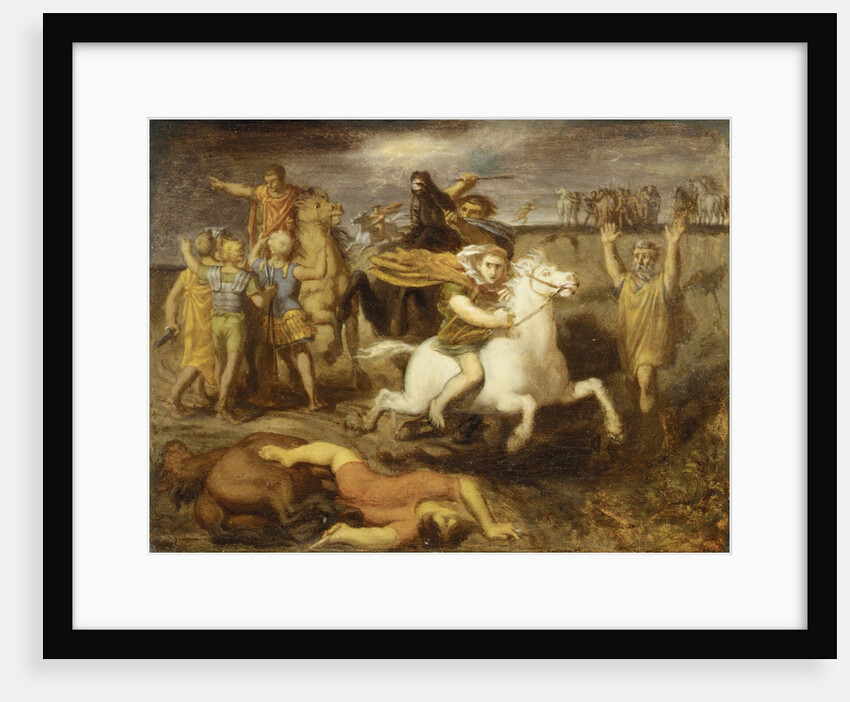 Scene from the Gallic Wars: The Gaul Littavicus, Betraying the Roman Cause, Flees to…, ca. 1838-40 by Theodore Chasseriau