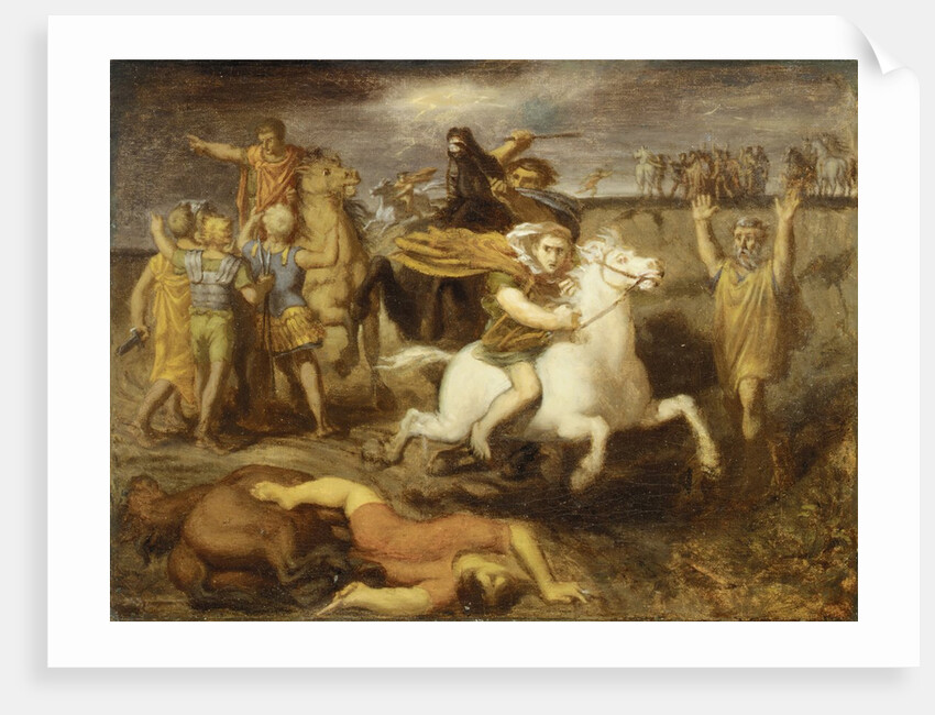 Scene from the Gallic Wars: The Gaul Littavicus, Betraying the Roman Cause, Flees to…, ca. 1838-40 by Theodore Chasseriau