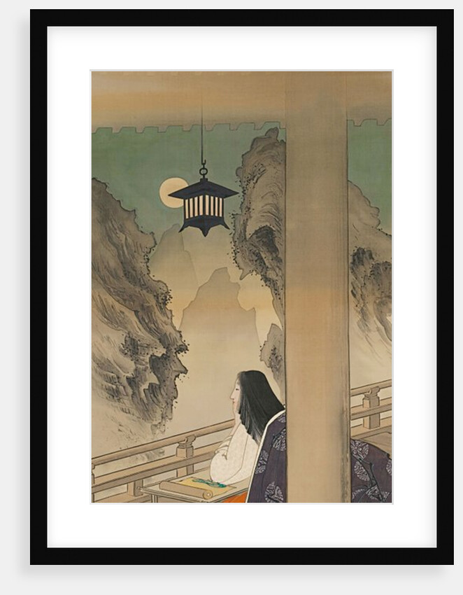 Murasaki Shikibu at Ishiyamadera Temple, based on the print…, ca. 1892 by Tsukioka Yoshitoshi