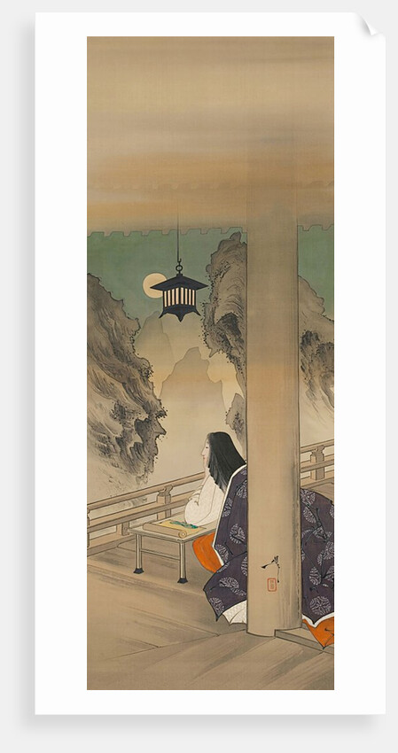 Murasaki Shikibu at Ishiyamadera Temple, based on the print…, ca. 1892 by Tsukioka Yoshitoshi