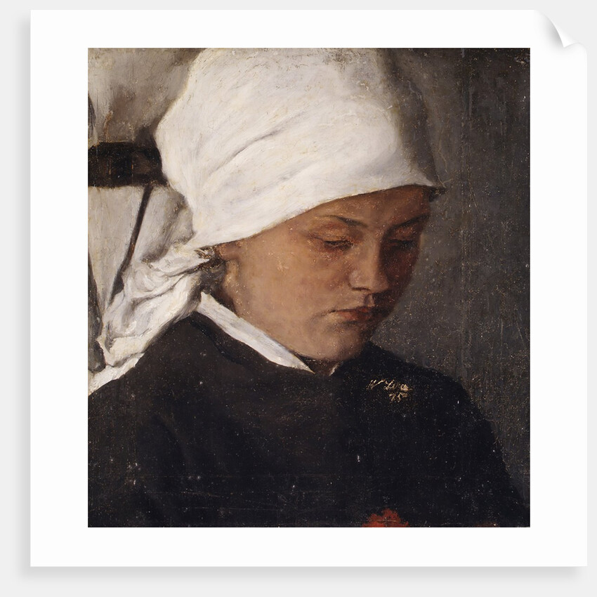 Peasant Girl with a White Headcloth, 1885 by Wilhelm Maria Hubertus Leibl