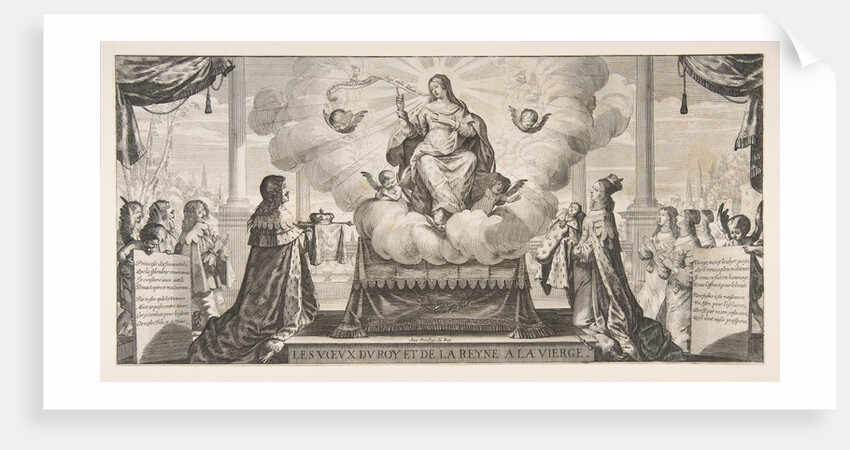 Almanach for 1639: Louis XIII and Anne of Austria Entrusting the Kingdom and the Prince un…, 1639 by Abraham Bosse