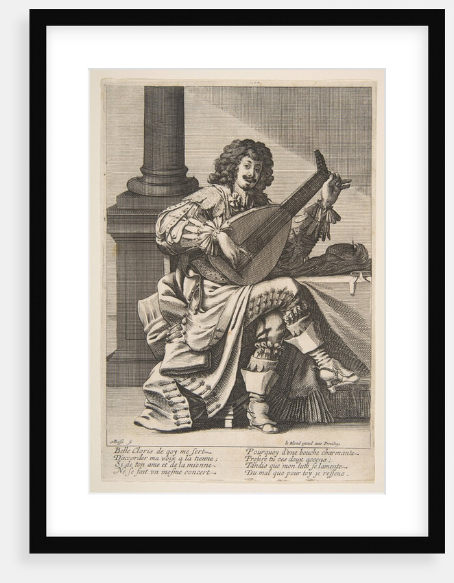 Man Singing and Playing a Lute, mid to late 17th century by Abraham Bosse