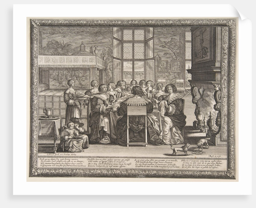 Wives at Table During the Absence of Their Husbands, ca. 1635-36 by Abraham Bosse