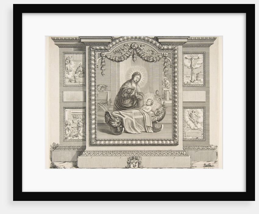 The Nativity with Scenes of The Annunciation, The Adoration of the Shepherds, The Cruci…, 1620-76 by Abraham Bosse