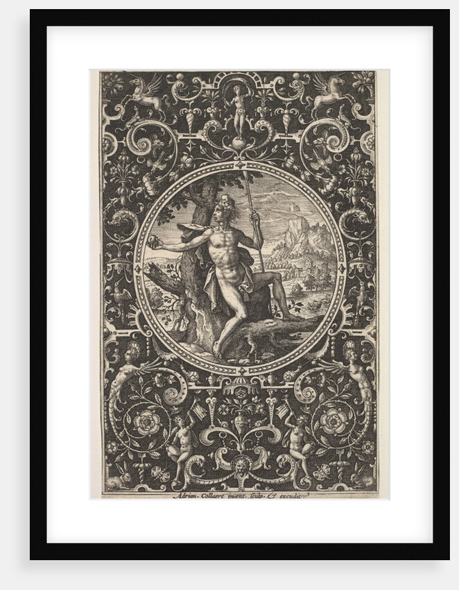 Paris in a Decorative Frame with Grotesques, ca. 1580-1600 by Adriaen Collaert