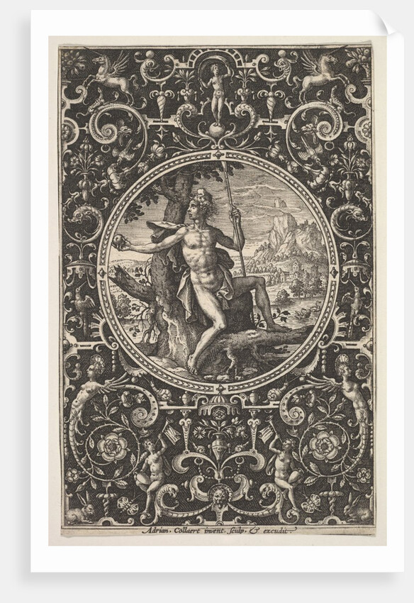 Paris in a Decorative Frame with Grotesques, ca. 1580-1600 by Adriaen Collaert