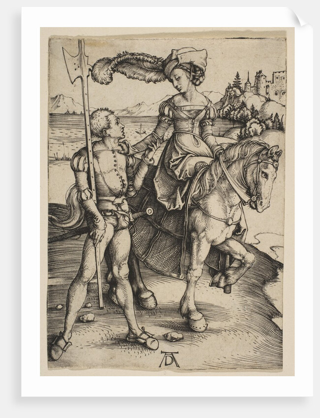 The Lady on Horseback and the Lansquenet, ca. 1497 by Albrecht Dürer