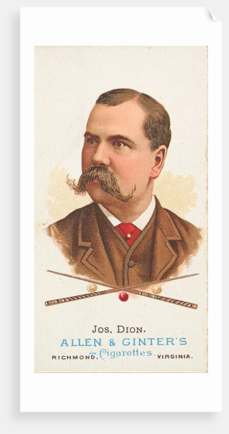 Joseph Dion, Billiard Player, from World's Champions, Series 1 for Allen & Ginter Ci…, 1887 by Allen & Ginter