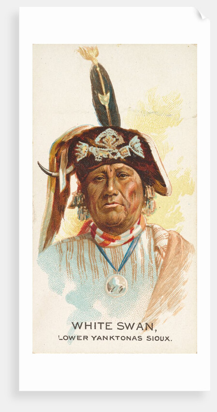 White Swan, Lower Yanktonas Sioux, from the American Indian Chiefs series for Allen &…, 1888 by Allen & Ginter