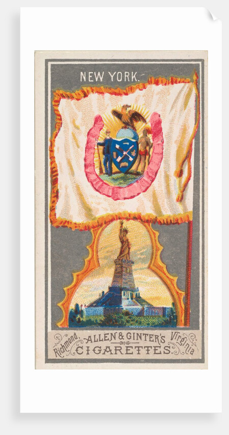 New York, from the City Flags series for Allen & Ginter Cigarettes Brands, 1887 by Allen & Ginter
