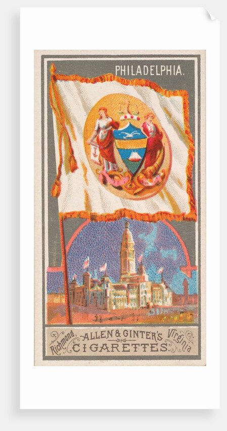 Philadelphia, from the City Flags series for Allen & Ginter Cigarettes Brands, 1887 by Allen & Ginter