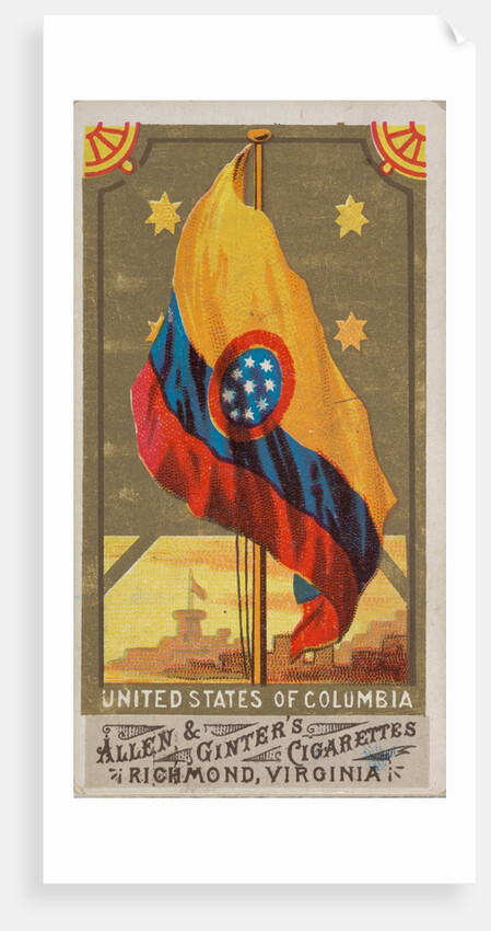 United States of Columbia, from Flags of All Nations, Series 1 for Allen & Ginter Cig…, 1887 by Allen & Ginter