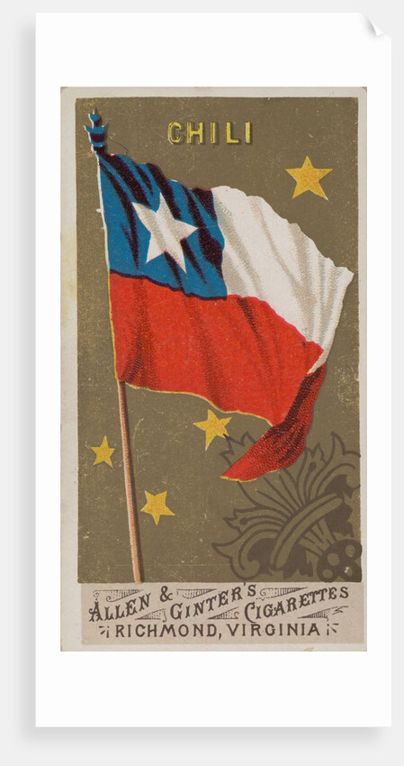 Chile, from Flags of All Nations, Series 1 for Allen & Ginter Cigarettes Brands, 1887 by Allen & Ginter