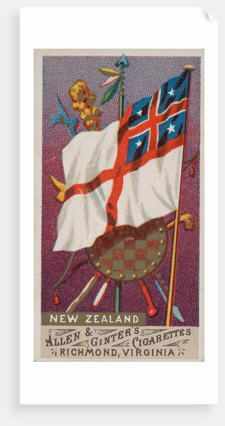 New Zealand, from Flags of All Nations, Series 1 for Allen & Ginter Cigarettes Brands, 1887 by Allen & Ginter