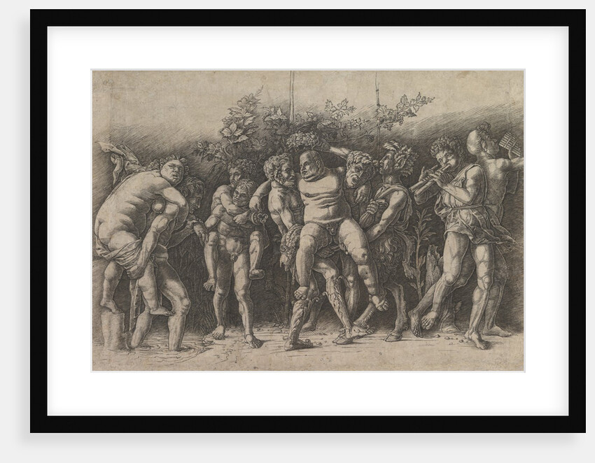 Bacchanal with Silenus; a frieze composition with ten figures around Silenus who is…, early 1470s by Andrea Mantegna
